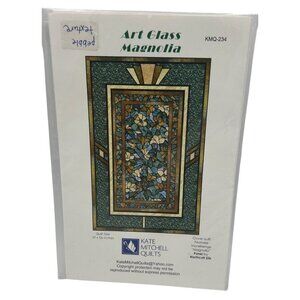 Quilt Pattern Art Glass Kate Mitchell Stained Magnolia 37" X 52"